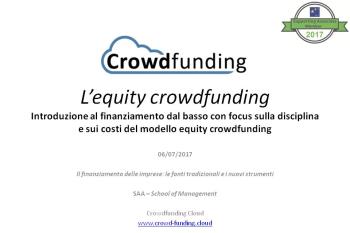 Crowdfunding Cloud alla SAA - School of Management di Torino